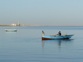 Pêche sur le lac Qârûn, Égypte