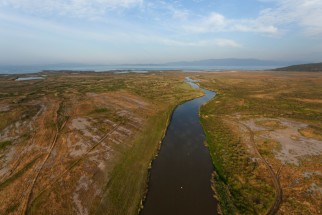 Vue aérienne du Delta du Gediz, Turquie